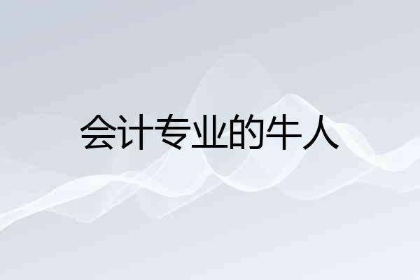 会计专业的牛人