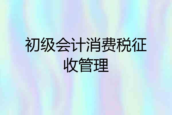 初级会计消费税征收管理