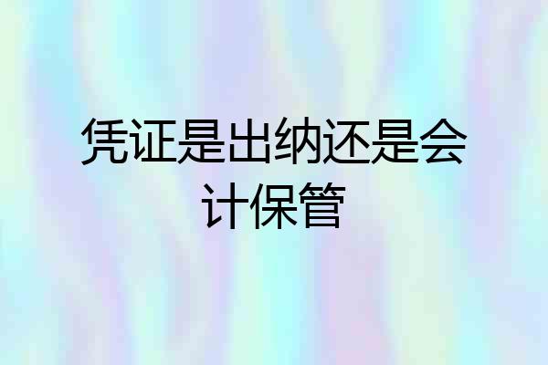 凭证是出纳还是会计保管
