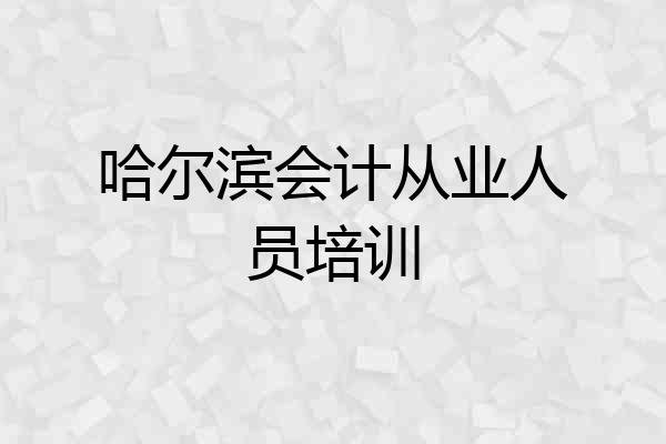哈尔滨会计从业人员培训