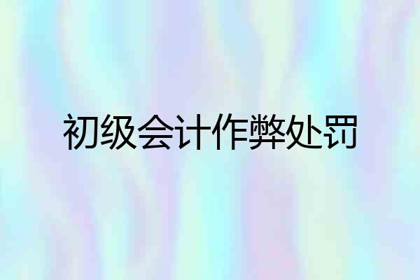 初级会计作弊处罚