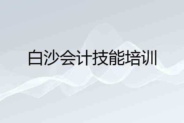 白沙会计技能培训