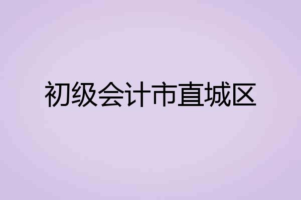 初级会计市直城区