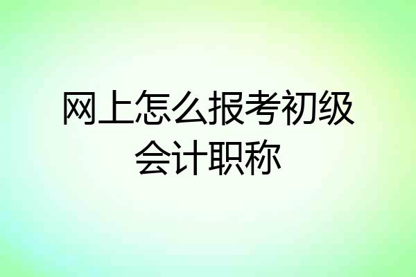 网上怎么报考初级会计职称