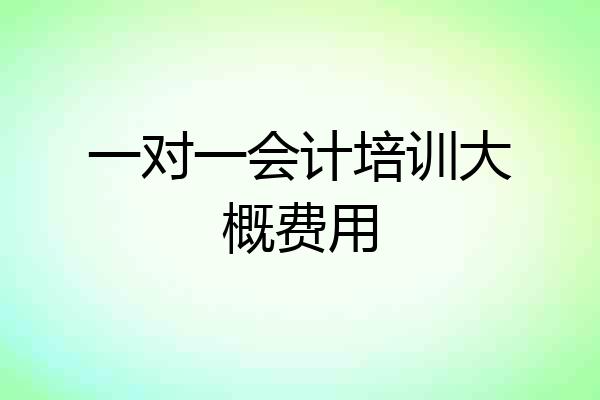 一对一会计培训大概费用