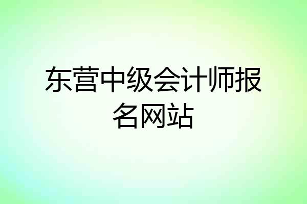 东营中级会计师报名网站