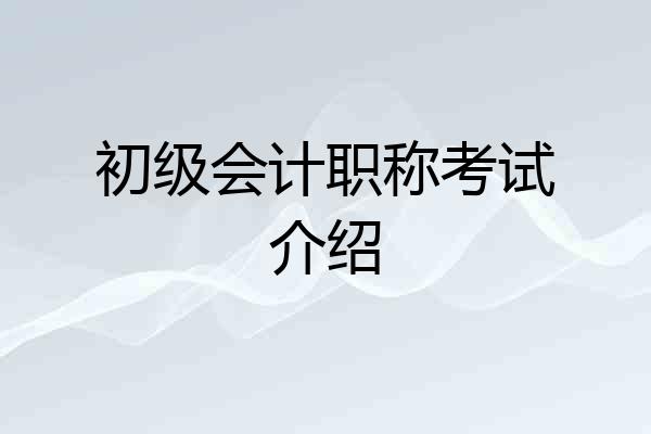初级会计职称考试介绍
