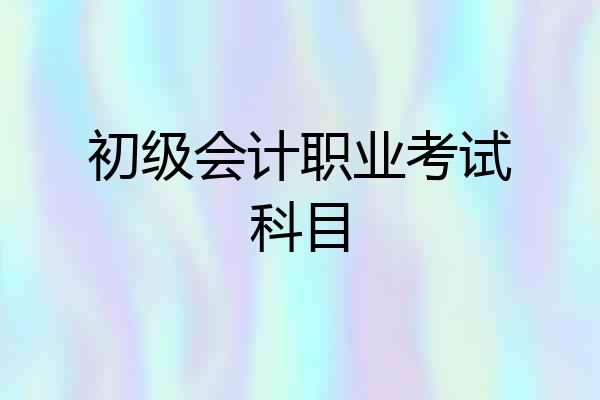 初级会计职业考试科目