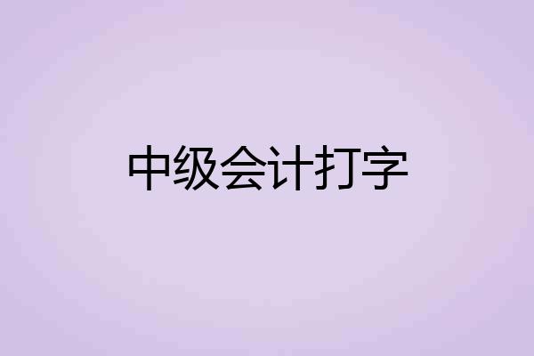 中级会计打字