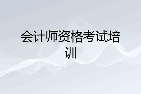 会计师资格考试培训