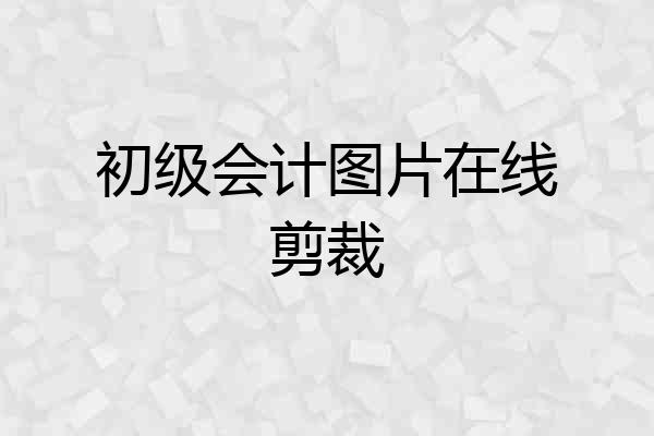 初级会计图片在线剪裁