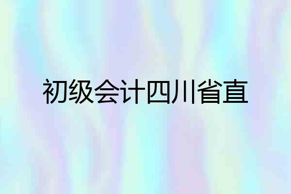 初级会计四川省直