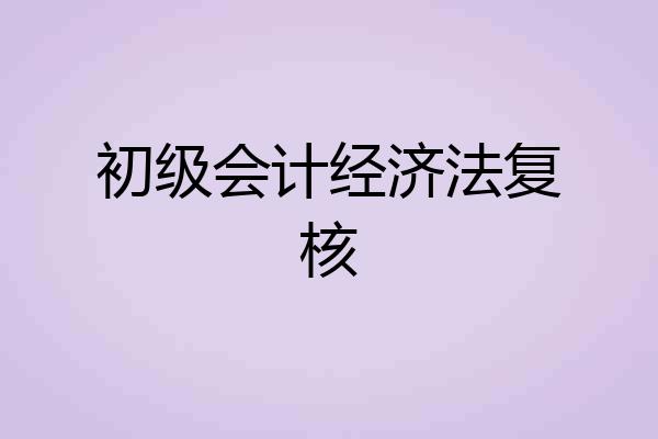 初级会计经济法复核