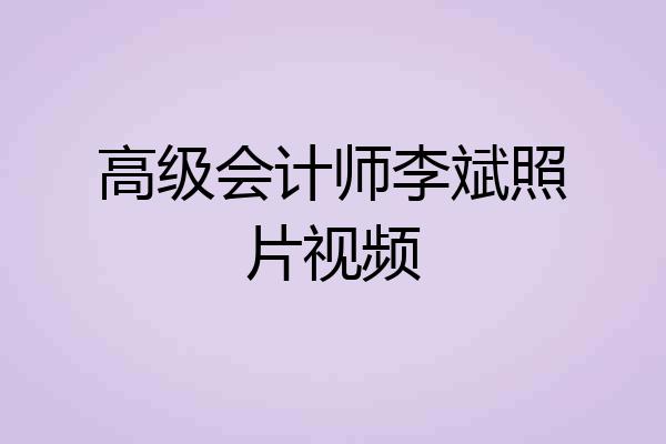 高级会计师李斌照片视频
