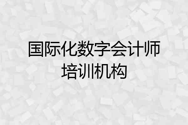 国际化数字会计师培训机构