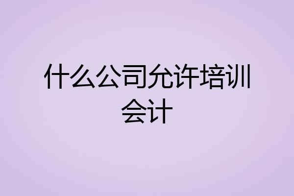 什么公司允许培训会计