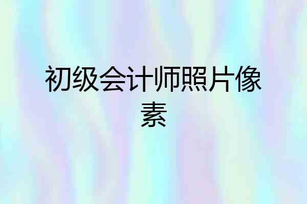 初级会计师照片像素