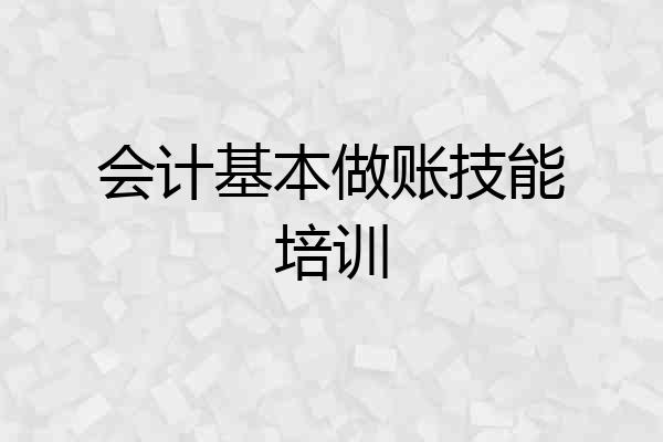 会计基本做账技能培训