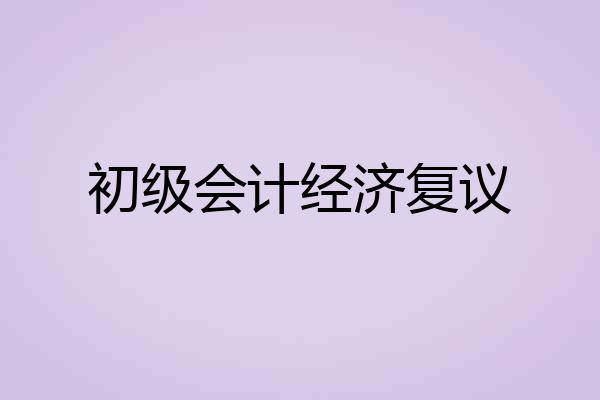 初级会计经济复议