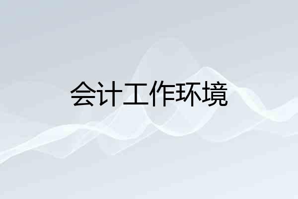 会计工作环境