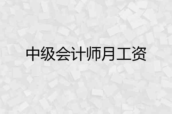 中级会计师月工资