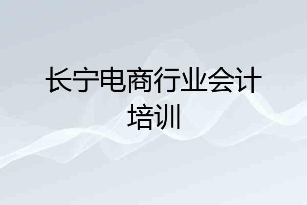长宁电商行业会计培训