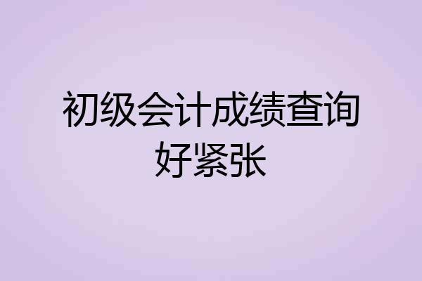 初级会计成绩查询好紧张