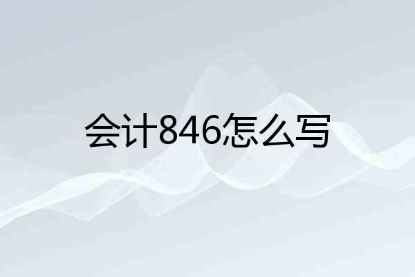 会计846怎么写