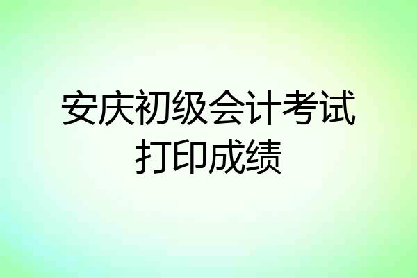 安庆初级会计考试打印成绩