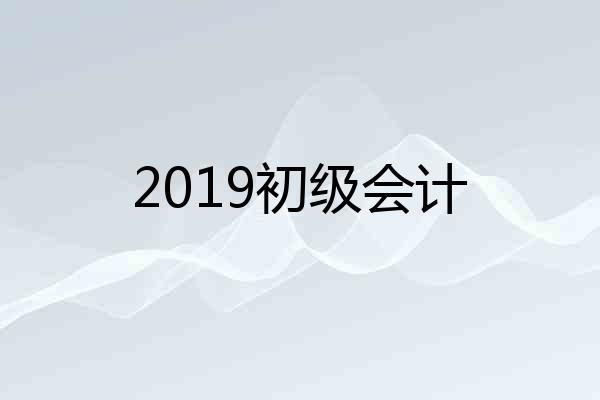 2019初级会计