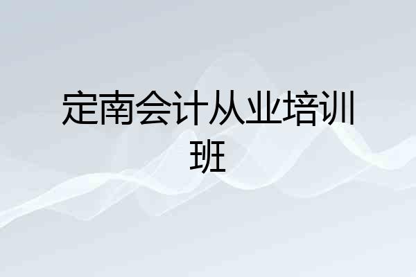定南会计从业培训班