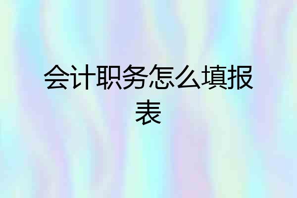 会计职务怎么填报表