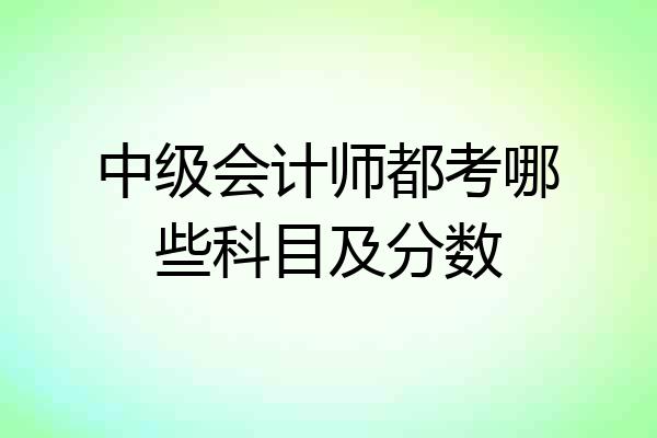 中级会计师都考哪些科目及分数