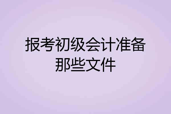 报考初级会计准备那些文件