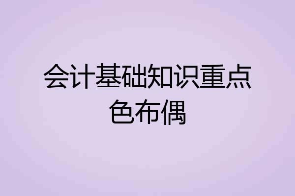 会计基础知识重点色布偶