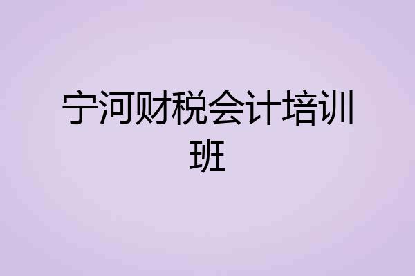宁河财税会计培训班