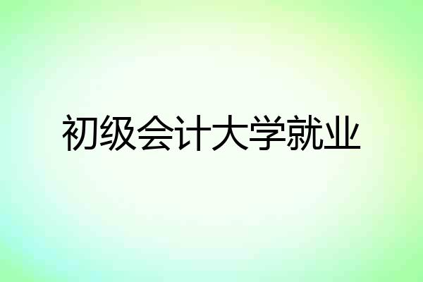 初级会计大学就业