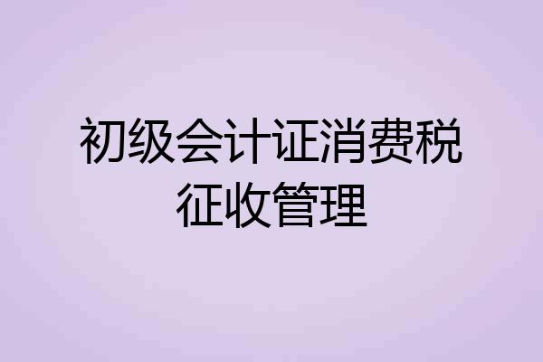 初级会计证消费税征收管理