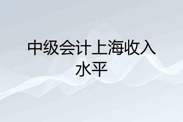 中级会计上海收入水平