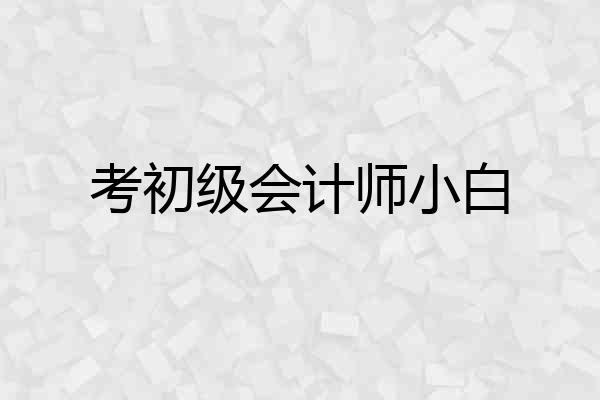 考初级会计师小白