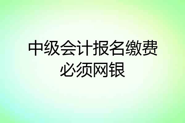 中级会计报名缴费必须网银