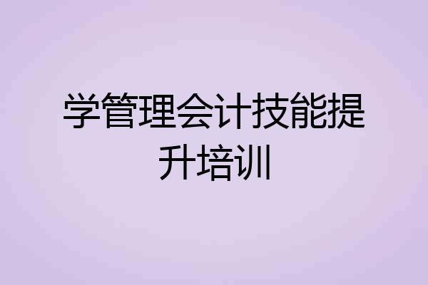 学管理会计技能提升培训