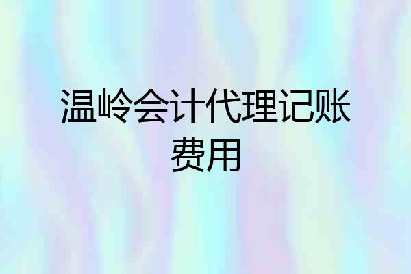 温岭会计代理记账费用