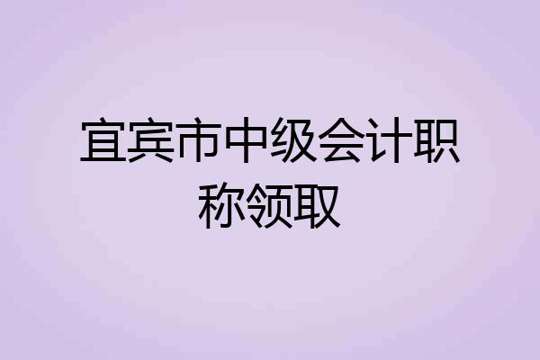宜宾市中级会计职称领取