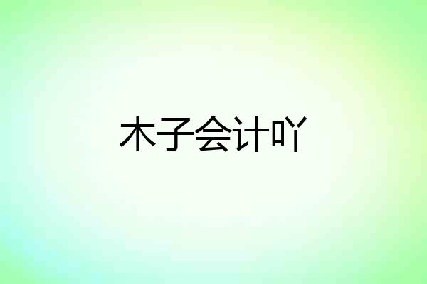 木子会计吖