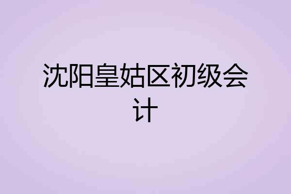 沈阳皇姑区初级会计