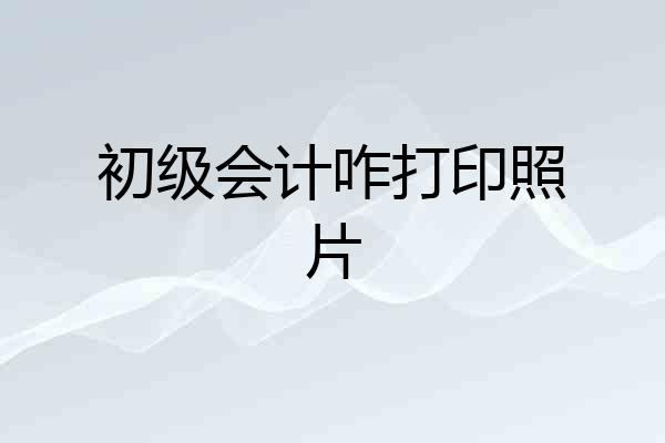 初级会计咋打印照片