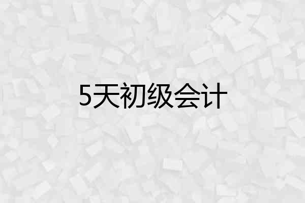 5天初级会计