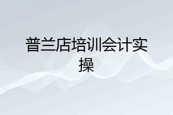 普兰店培训会计实操