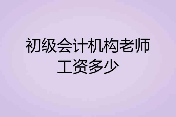 初级会计机构老师工资多少
